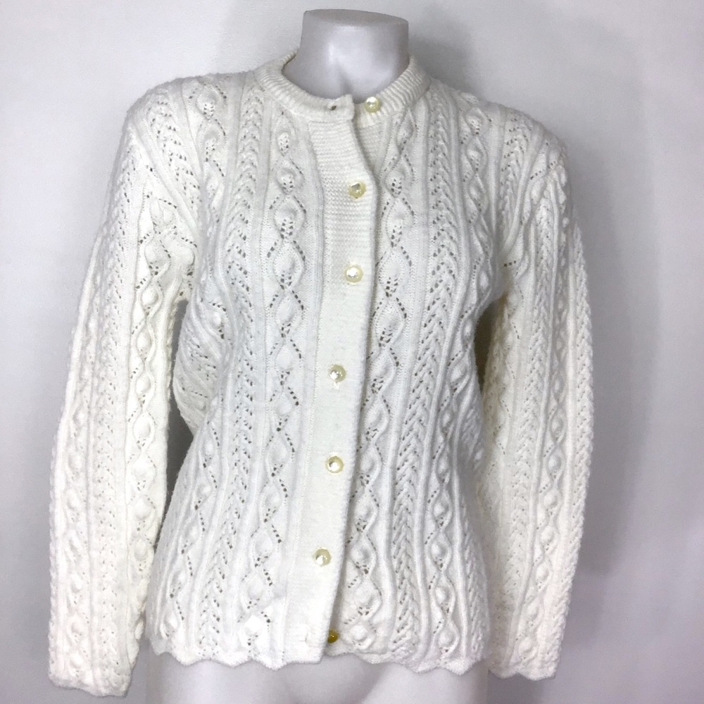Vintage Cable-knit Cardigan Small